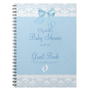 Cuaderno Libro de huésped azul de Baby Shower del arco de