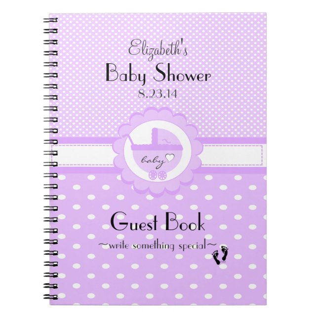 Cuaderno Libro de huésped de Baby Shower de la (Frente)
