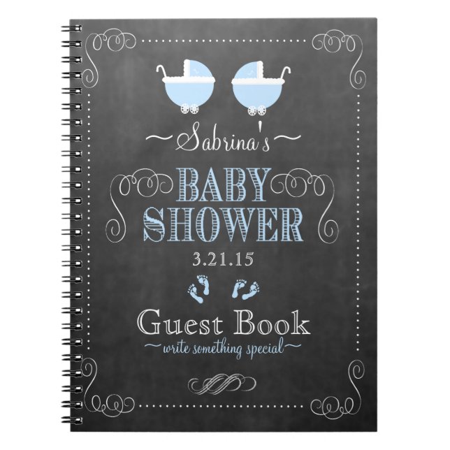 Cuaderno Libro de huésped de Baby Shower de la mirada de la (Frente)