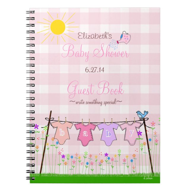 Cuaderno Libro de huésped de Baby Shower de las (Frente)