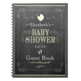 Cuaderno Libro de huésped de Baby Shower del amarillo de la