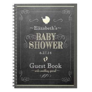 Cuaderno Libro de huésped de Baby Shower del amarillo de la