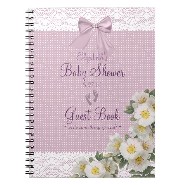 Cuaderno Libro de huésped de Baby Shower del arco de la (Frente)