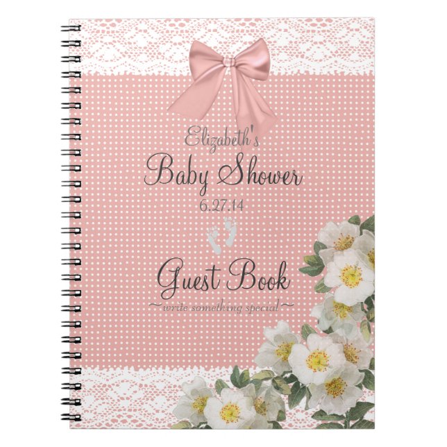 Cuaderno Libro de huésped de Baby Shower del arco del (Frente)