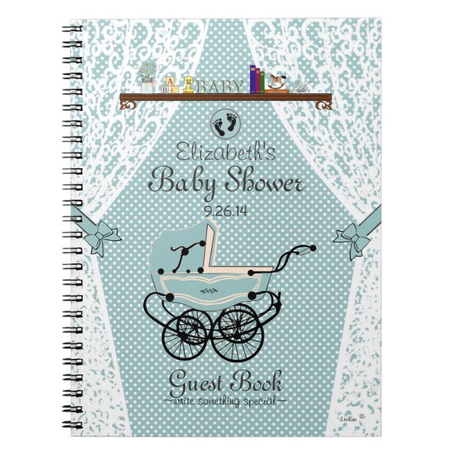 Cuaderno Libro de huésped de Baby Shower del cuarto de (Frente)