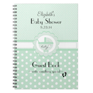 Cuaderno Libro de huésped de Baby Shower del Punto-Sabio de