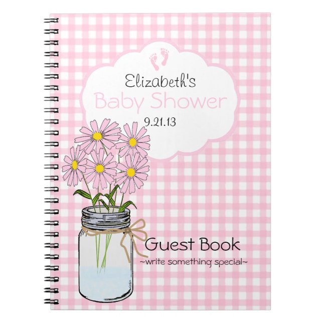 Cuaderno Libro de huésped de Baby Shower del tarro del (Frente)