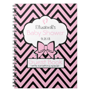 Cuaderno Libro de huésped de Chevron Baby Shower