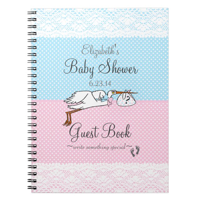 Cuaderno Libro de huésped desconocido de Baby Shower de la (Frente)