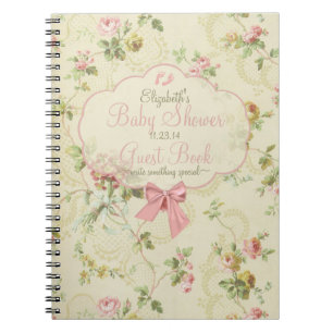 Cuaderno Libro de huésped floral de Baby Shower del arco