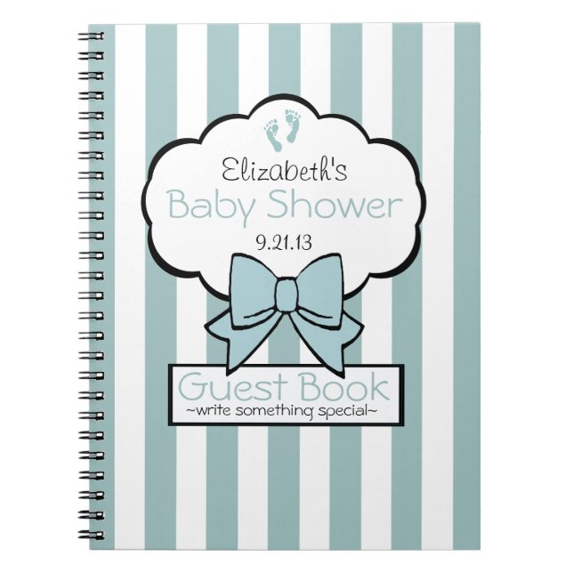 Cuaderno Libro de huésped rayado de Baby Shower (Frente)