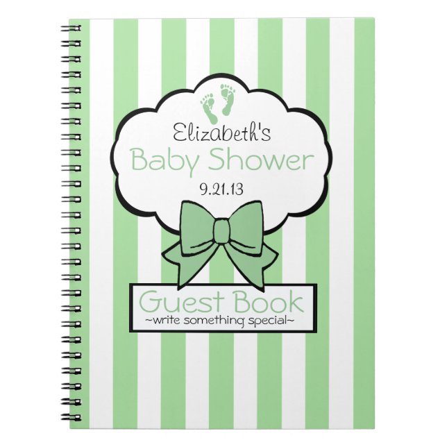 Cuaderno Libro de huésped rayado sabio de Baby Shower (Frente)