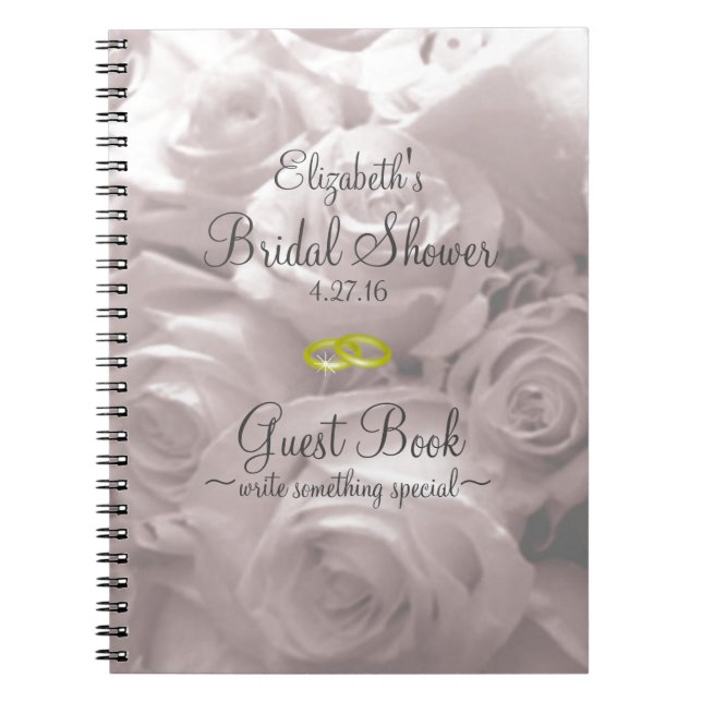 Cuaderno Libro de huésped Rosa-Nupcial de la ducha (Frente)