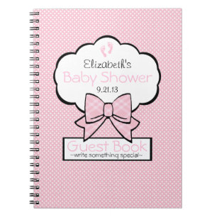 Cuaderno Libro de huésped rosado de Baby Shower