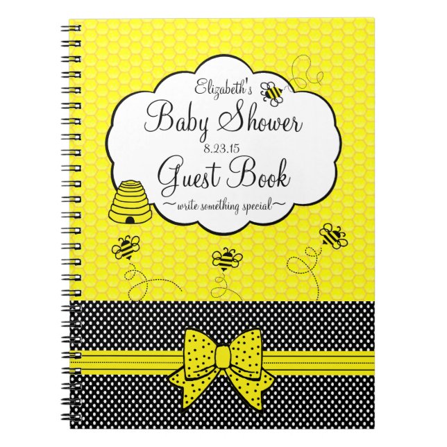 Cuaderno Libro de huésped temático de Baby Shower de la (Frente)