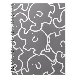 Cuaderno Libro De Huéspedes De Elefantes Gris Y Blanco Cuid