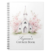 Libro de Iglesia Floral Rosa Personalizado