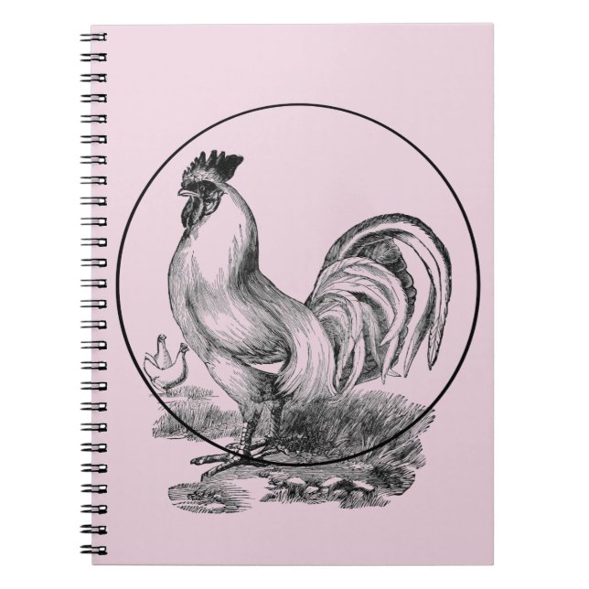 Cuaderno Libro de ilustracion de gallos de época (Frente)