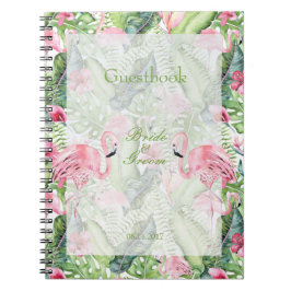 Cuaderno Libro de invitado Aloha Flamingo Tropical Beach We