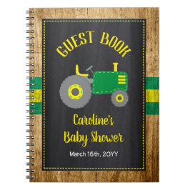Cuaderno Libro de invitado de Baby Shower Rustic Green Trac