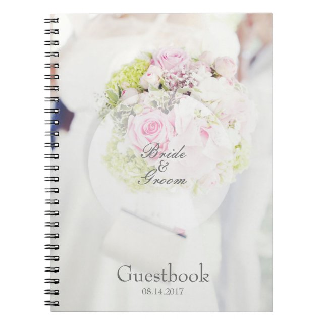 Cuaderno Libro de invitado de boda editable de Bride Flower (Frente)