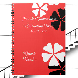 Cuaderno Libro de invitado de la fiesta de graduación Flora