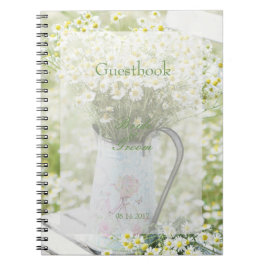 Cuaderno Libro de invitado de Summerfield Daisies Flower Bo