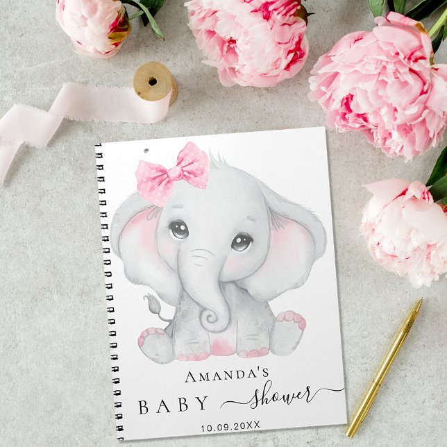 Cuaderno Libro de invitado ducha chica elefante chica rosa (Subido por el creador)