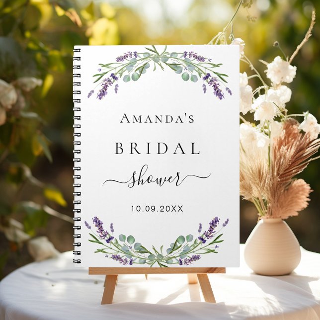 Cuaderno Libro de invitado ducha de novia lavender eucalipt (Subido por el creador)
