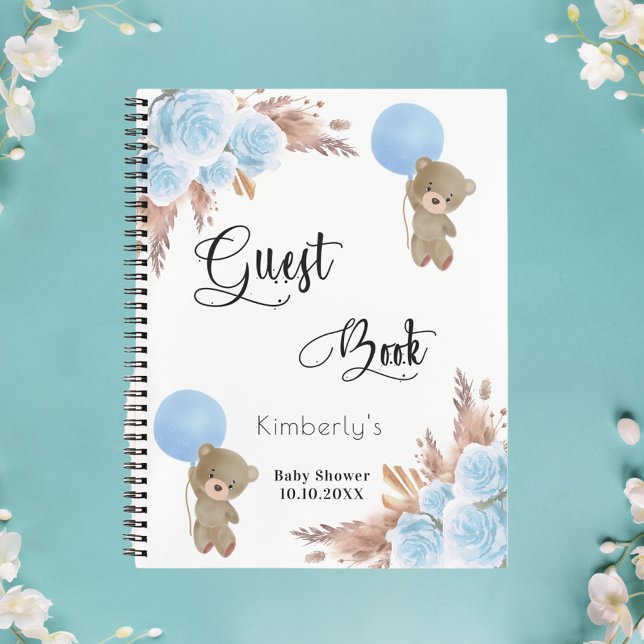 Cuaderno Libro de invitado niño azul pampas pasto teddy bab (Subido por el creador)