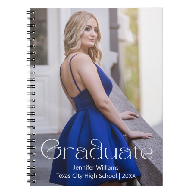 Cuaderno libro de invitado para graduación de foto de escri (Frente)