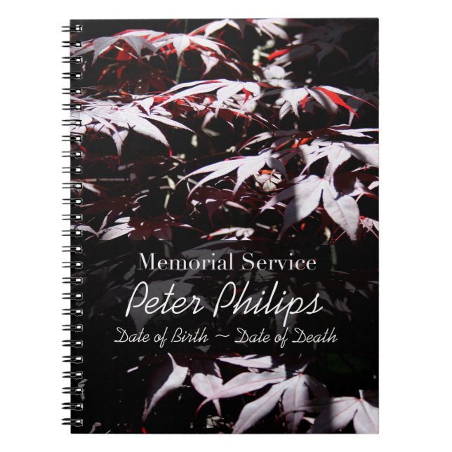 Cuaderno Libro de invitado Purple Japanese Memorial Service (Frente)