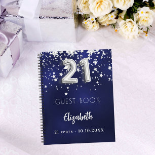 Cuaderno Libro de invitados 21º cumpleaños estrellas de pla