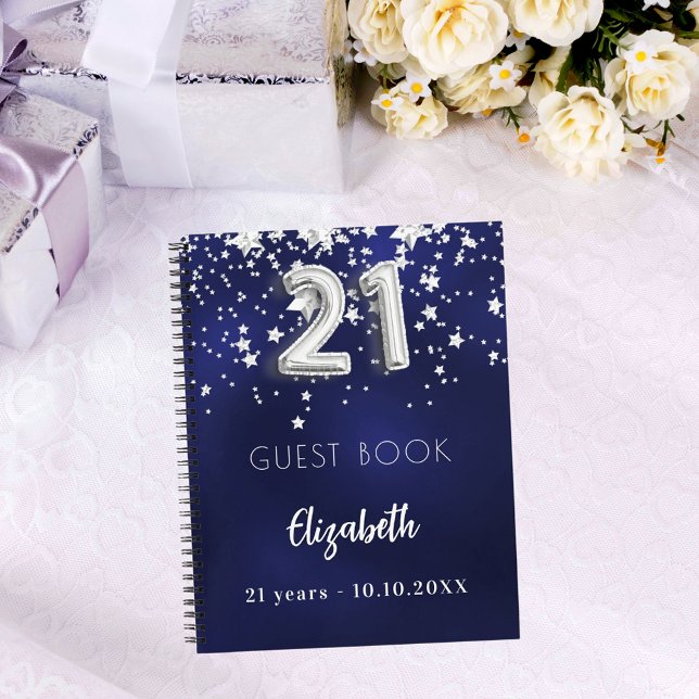 Cuaderno Libro de invitados 21º cumpleaños estrellas de pla (Subido por el creador)