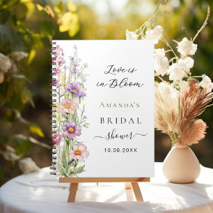 Cuaderno Libro de invitados Amor en flor morado rosa Ducha 