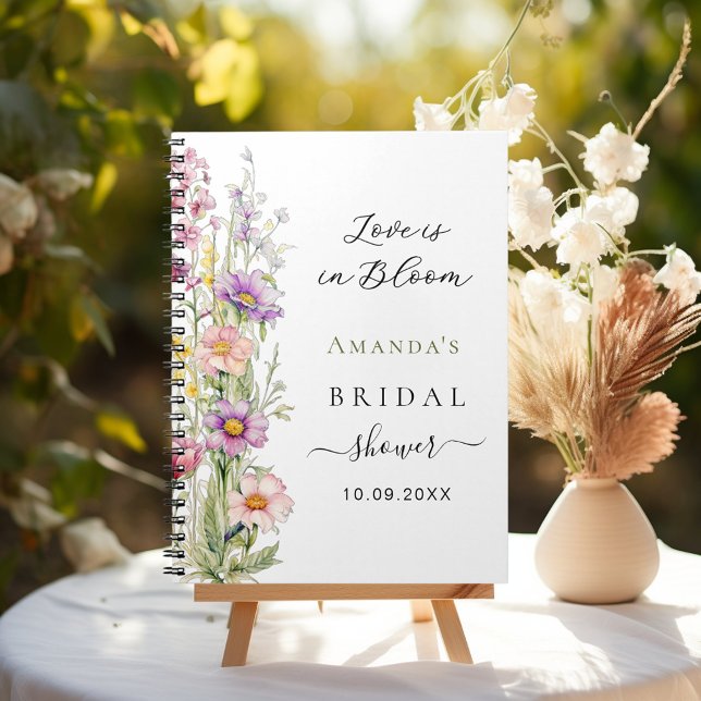 Cuaderno Libro de invitados Amor en flor morado rosa Ducha  (Subido por el creador)