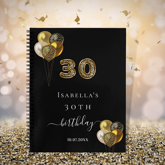 Cuaderno Libro de invitados animal de leopardo de oro negro (Subido por el creador)