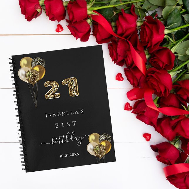 Cuaderno Libro de invitados animal de leopardo de oro negro (Subido por el creador)