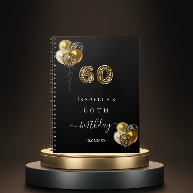 Cuaderno Libro de invitados animal de leopardo de oro negro (Subido por el creador)