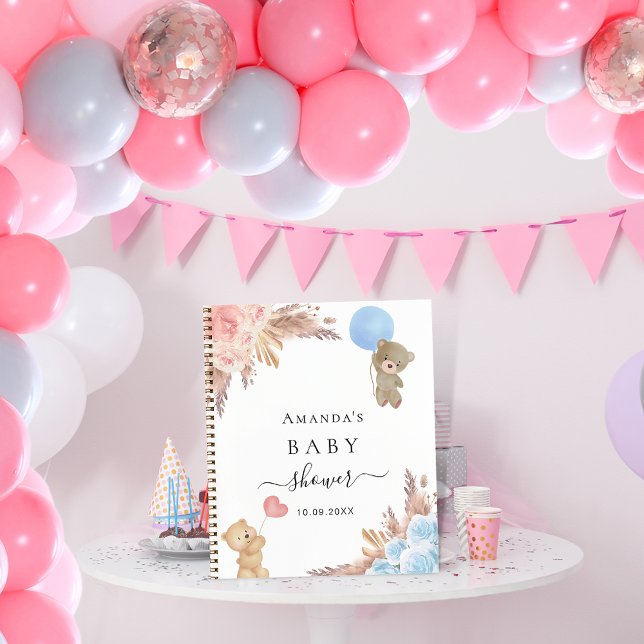 Cuaderno Libro de invitados baby ducha pampas género de gén (Subido por el creador)