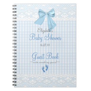 Cuaderno Libro de invitados Baby Shower azul de imagen azul