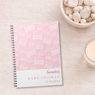 Cuaderno Libro de invitados Baby Shower Niña camas blancas 
