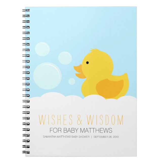 Cuaderno Libro de invitados Baby Shower Rubber Ducky (Frente)