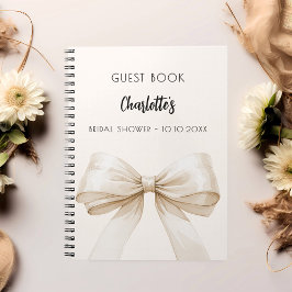 Cuaderno Libro de invitados Bridal Shower color crema beige