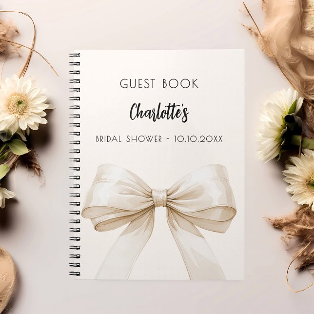 Cuaderno Libro de invitados Bridal Shower color crema beige (Subido por el creador)