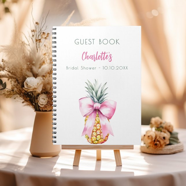 Cuaderno Libro de invitados Bridal Shower piña de arco rosa (Subido por el creador)