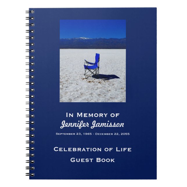 Cuaderno Libro de Invitados Celebración de la Vida Silla Az (Frente)
