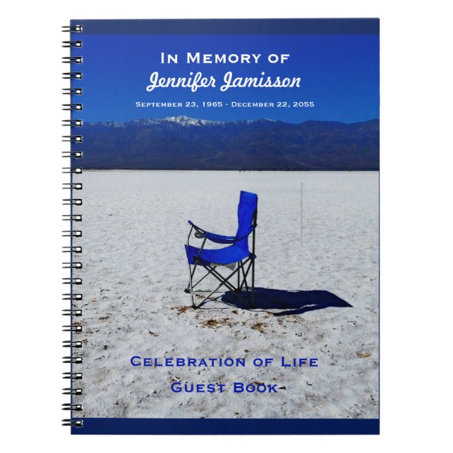 Cuaderno Libro de Invitados Celebración de la Vida Silla Az (Frente)