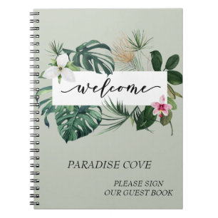 Cuaderno Libro de invitados de alquiler de hogar tropical a
