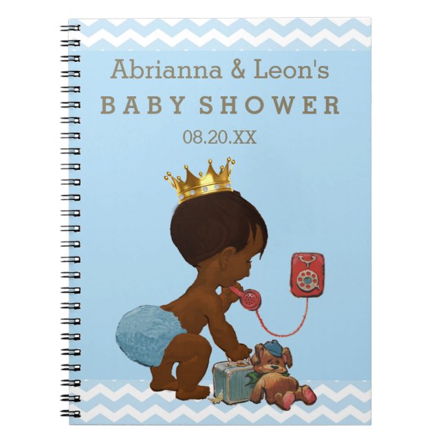 Cuaderno Libro de invitados de Baby Shower de Ethnic Prince (Frente)